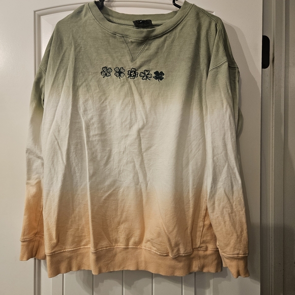 Tops - Green and Orange Ombre Sweatshirt